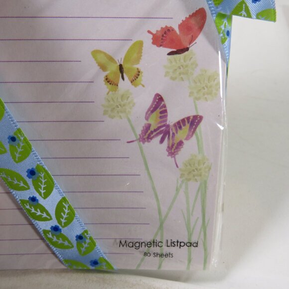 Bee & Butterfly (2) Note Pad w Magnets & Plastic Bookmark stationary shop list - Picture 6 of 11
